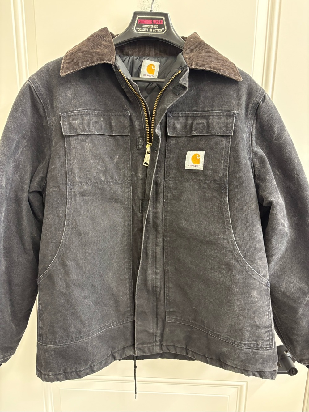 Carhartt Brown-Collar Black Duck Work Jacket